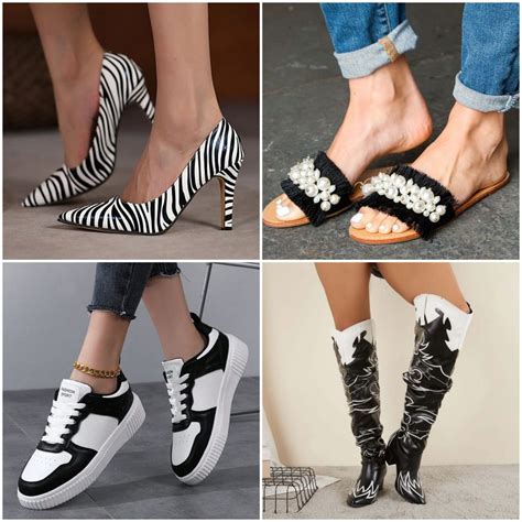 aesthetic black and white shoes.